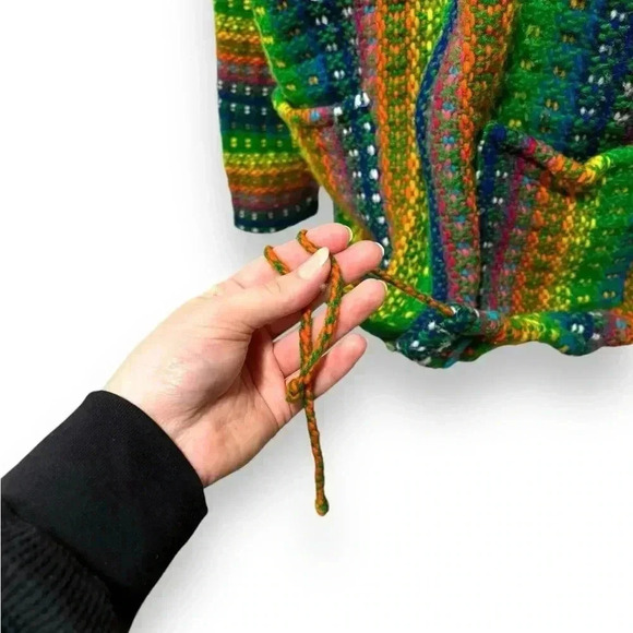 Unisex Ecuadorian 100% Wool Rainbow Cable Knit Full Zip Sweater - Picture 7 of 11